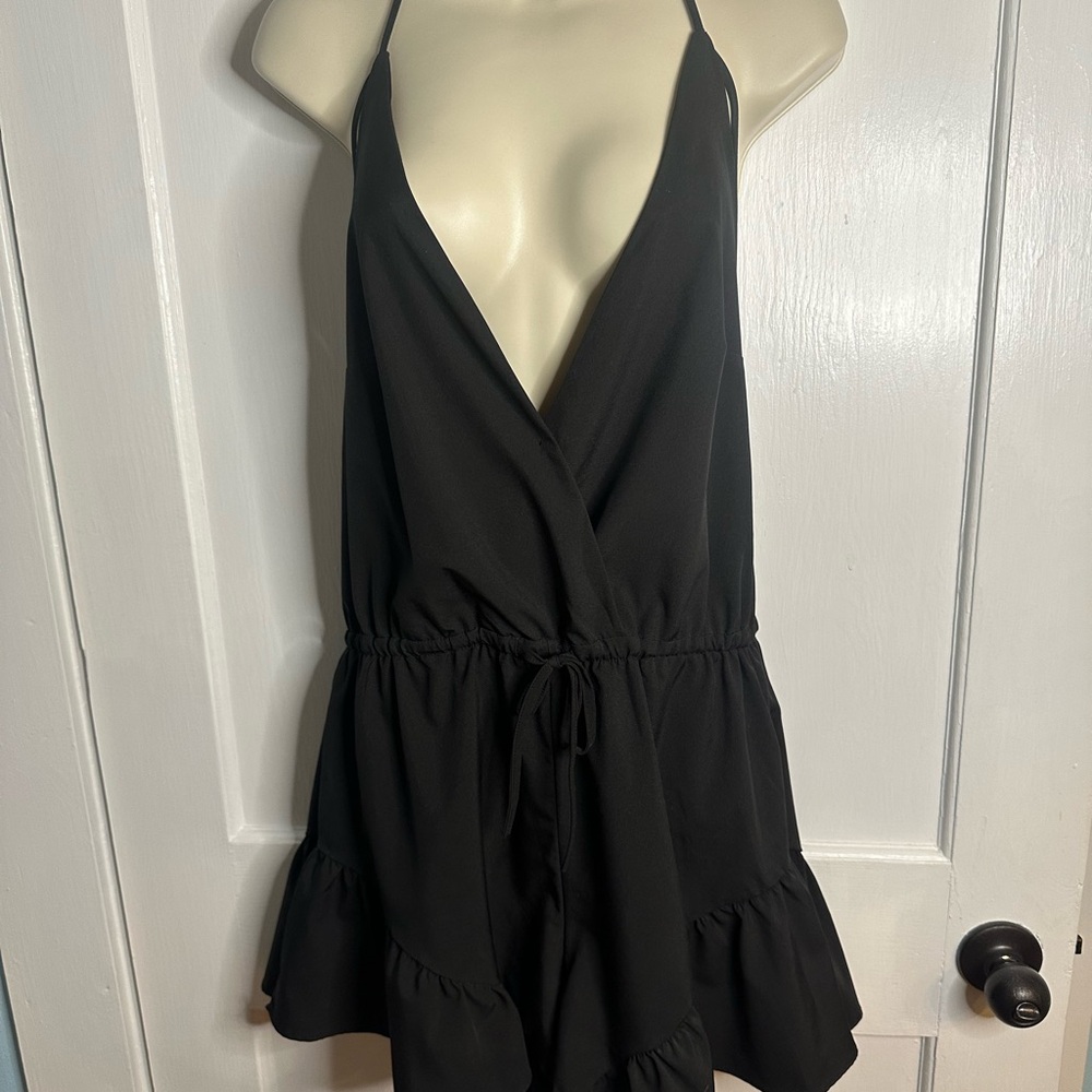 Love Riche Black Halter Neck Romper. Purchased from a high end boutique. Size L